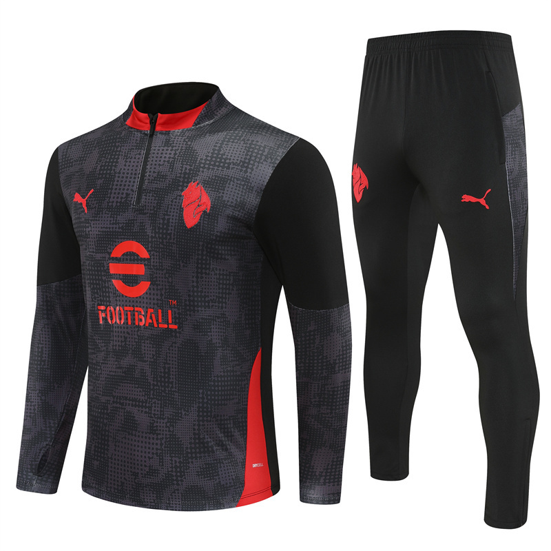 Adult / Kids AC 25/26 Half Zipper Training Suit Black