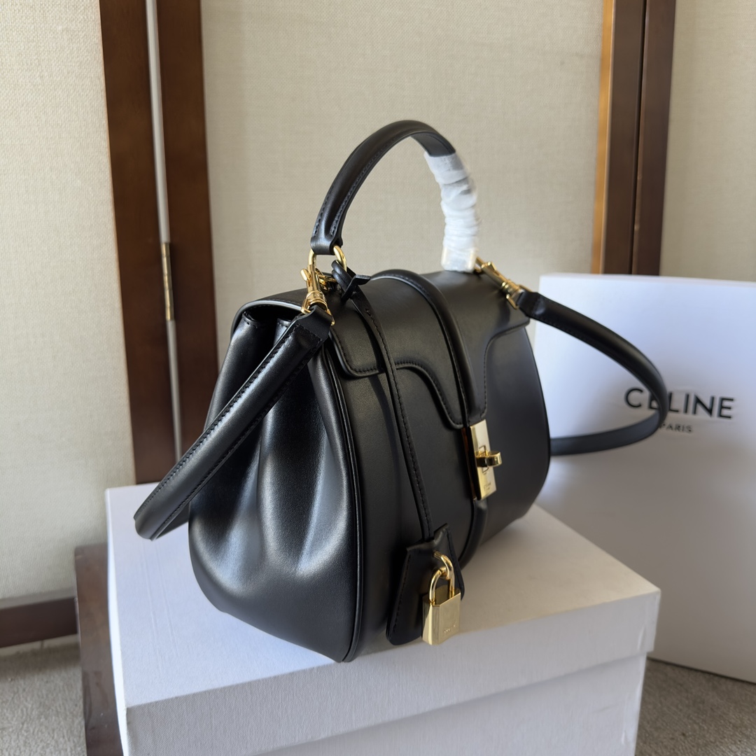 Celine 16 Small Bag  in Black Calfskin