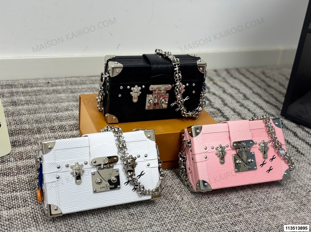 Louis Vuitton LV Petite Malle Souple Epi Leather Silver Hardware S-Twist Lock Crossbody Bag - KAIROO