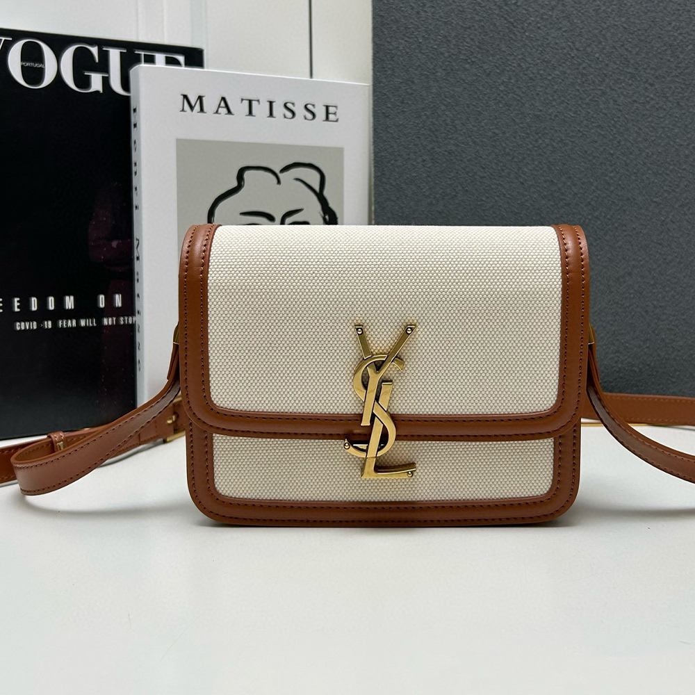 Saint Laurent YSL Solferino Canvas Bo* Bag