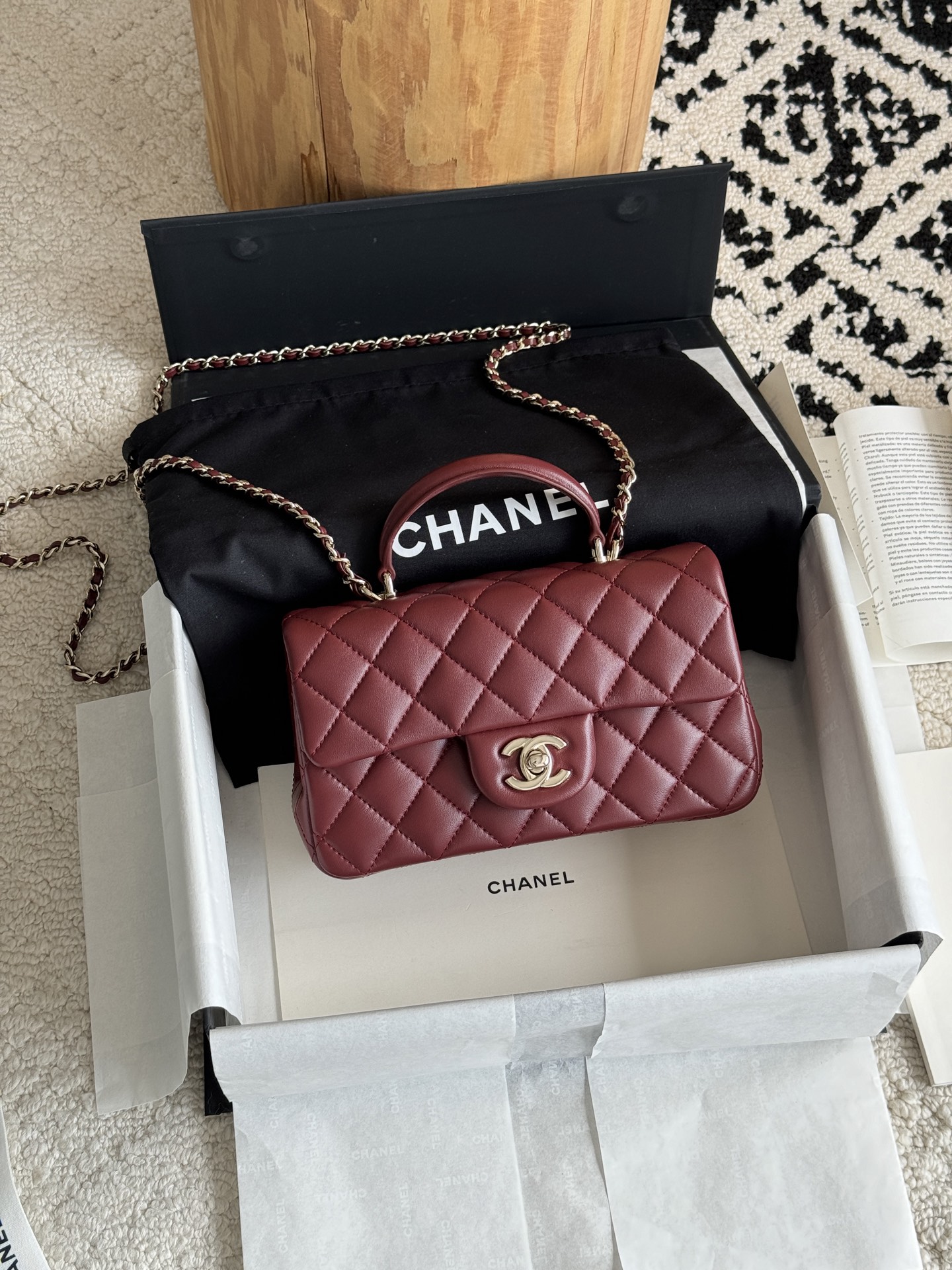 Chanel Mini Classic Handbag With Top Handle