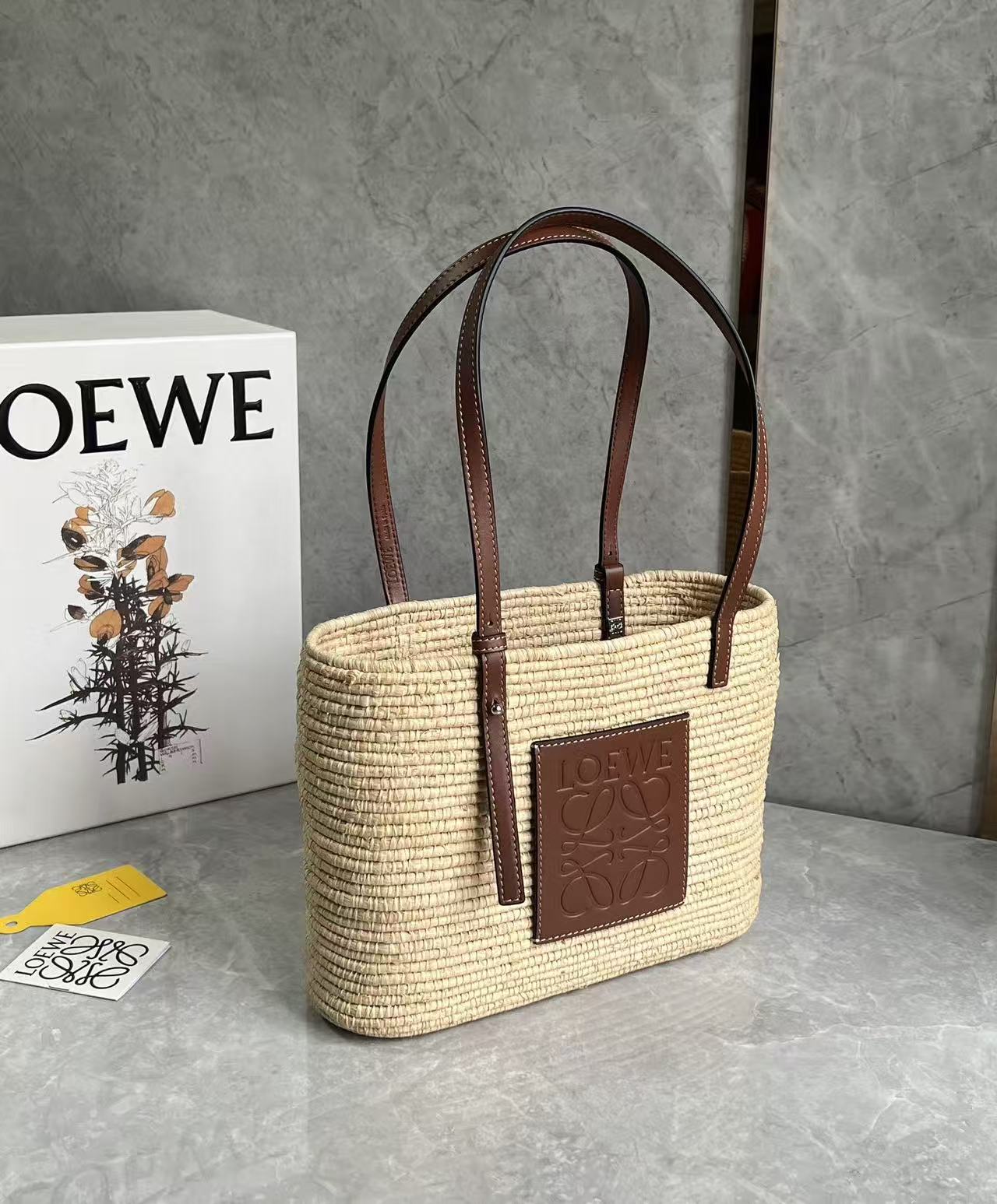 Loewe basket square woven handbag