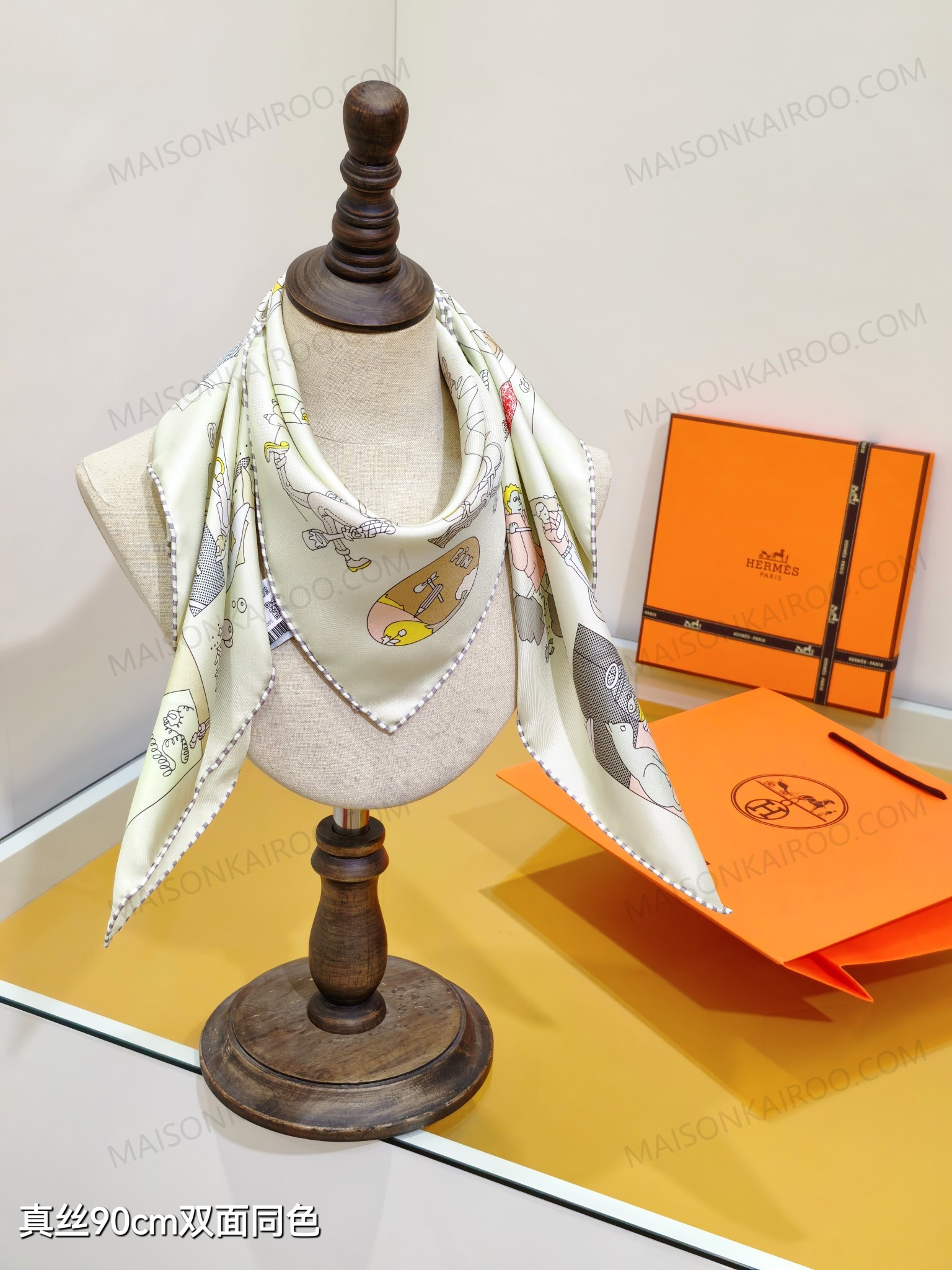 Hermes Carre Libre Sketch Comic Square Scarf - KAIROO