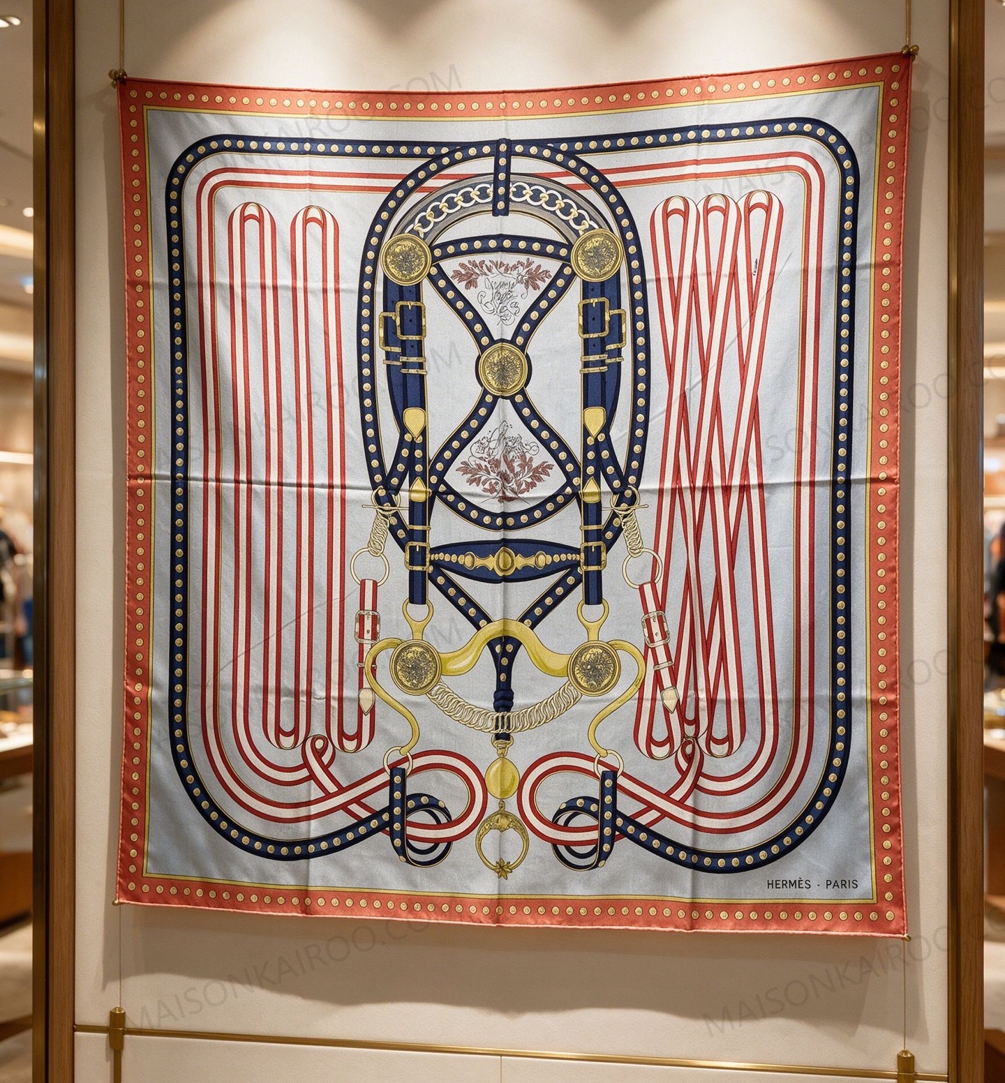 Hermes Equestrian Bridle 140 Silk‑Cashmere Shawl Scarf - KAIROO