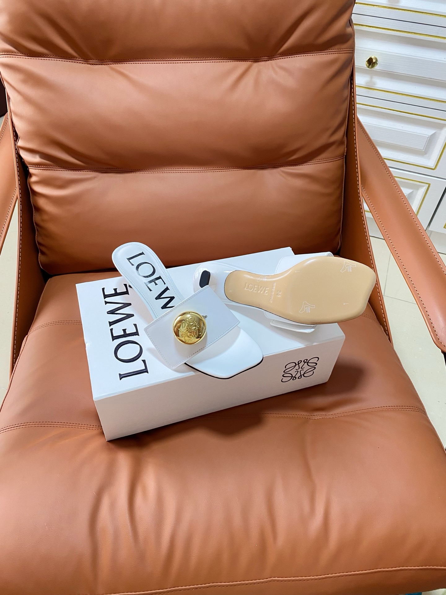Loewe Petal Anagram Heeled Slide