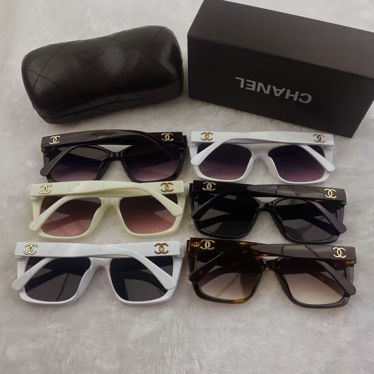 Chanel Classic Thick Acetate Frame Double C Logo Butterfly Polarized Sunglasses - KAIROO