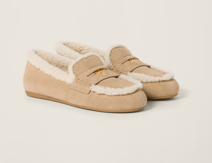 Miu Miu Suede and Shirling Loafer