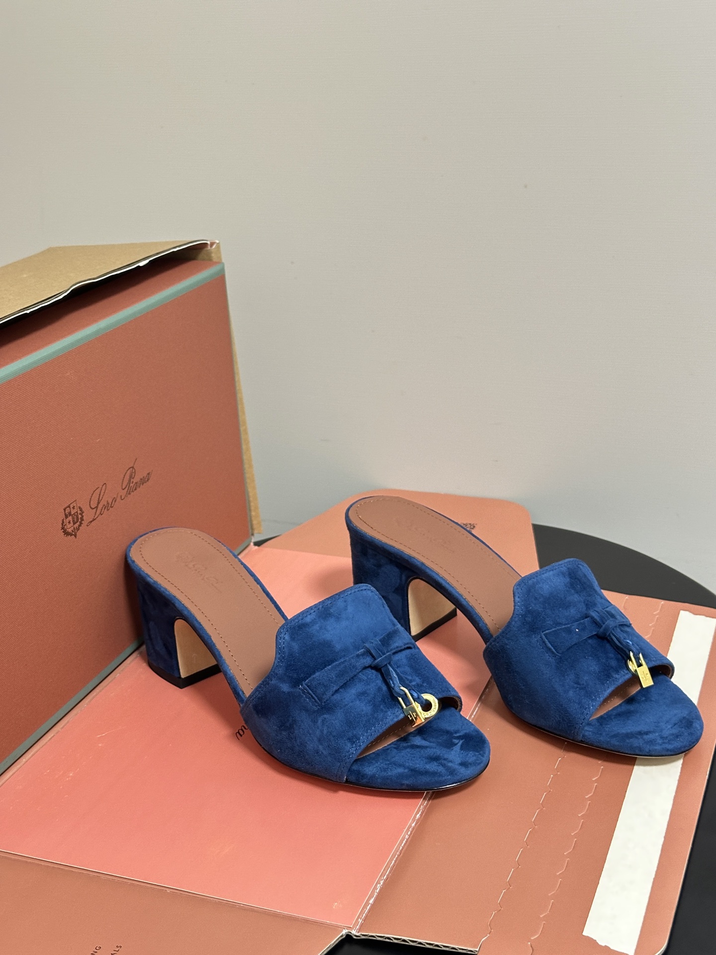 Loro Piana Women's Suede Heeled Slides