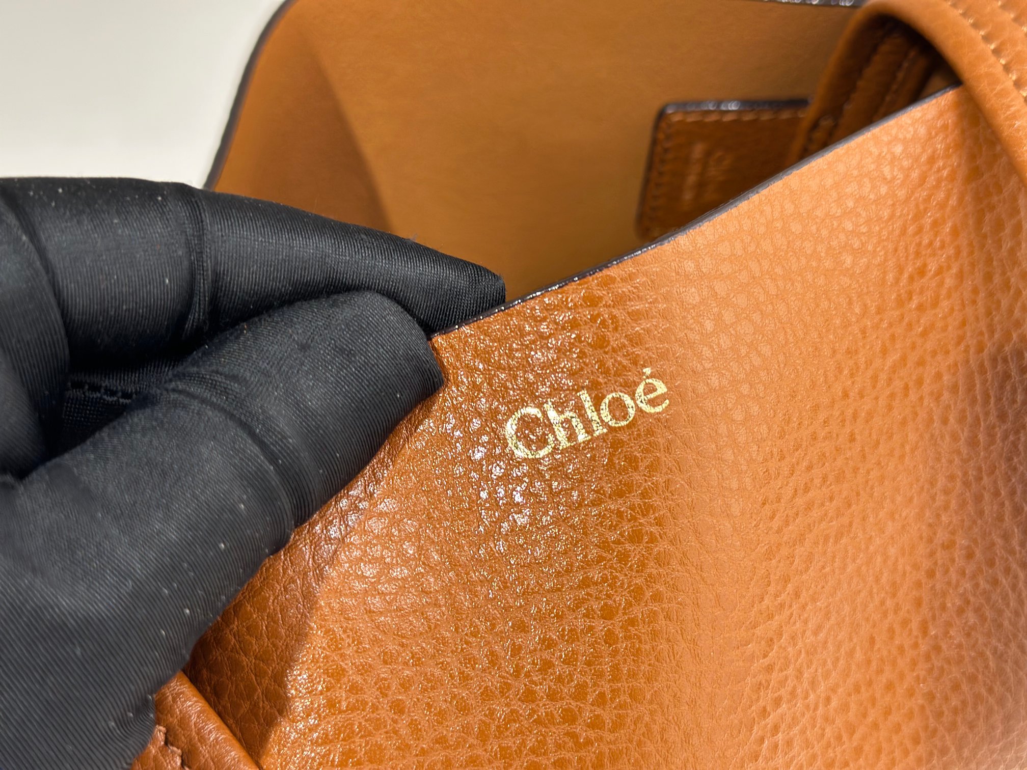 Chloe Medium Spin Tote bag in Grained leather-Clay Brown