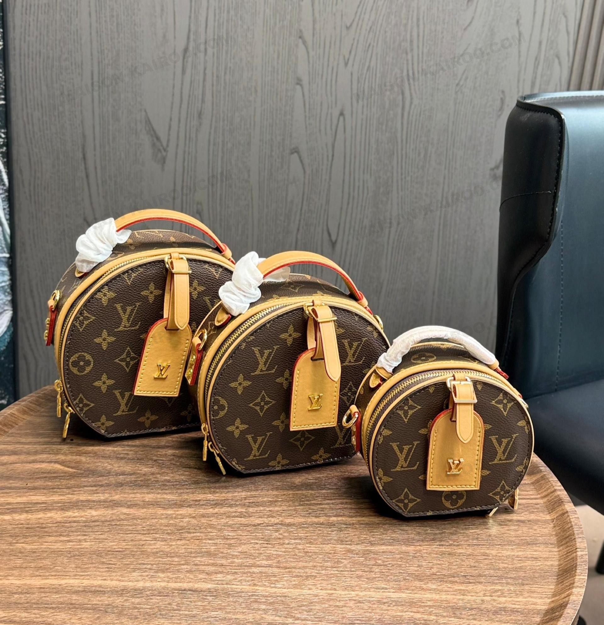 Louis Vuitton LV Boite Chapeau Souple Hat Box Monogram Canvas Leather Shoulder Top Handle Bag - KAIROO