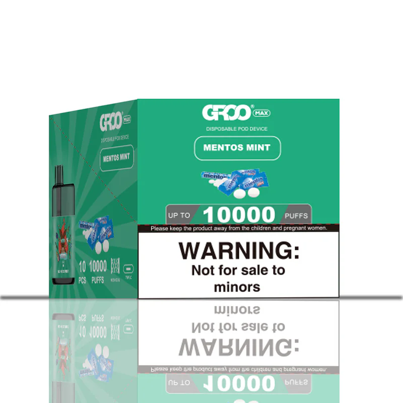 GROO MAX 10K Rechargeable Disposable Vape – Mentos Mint - Vaba Vape-Shop