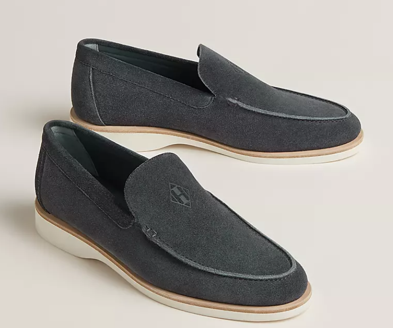 Hermes Men's Low Suede Mocassin