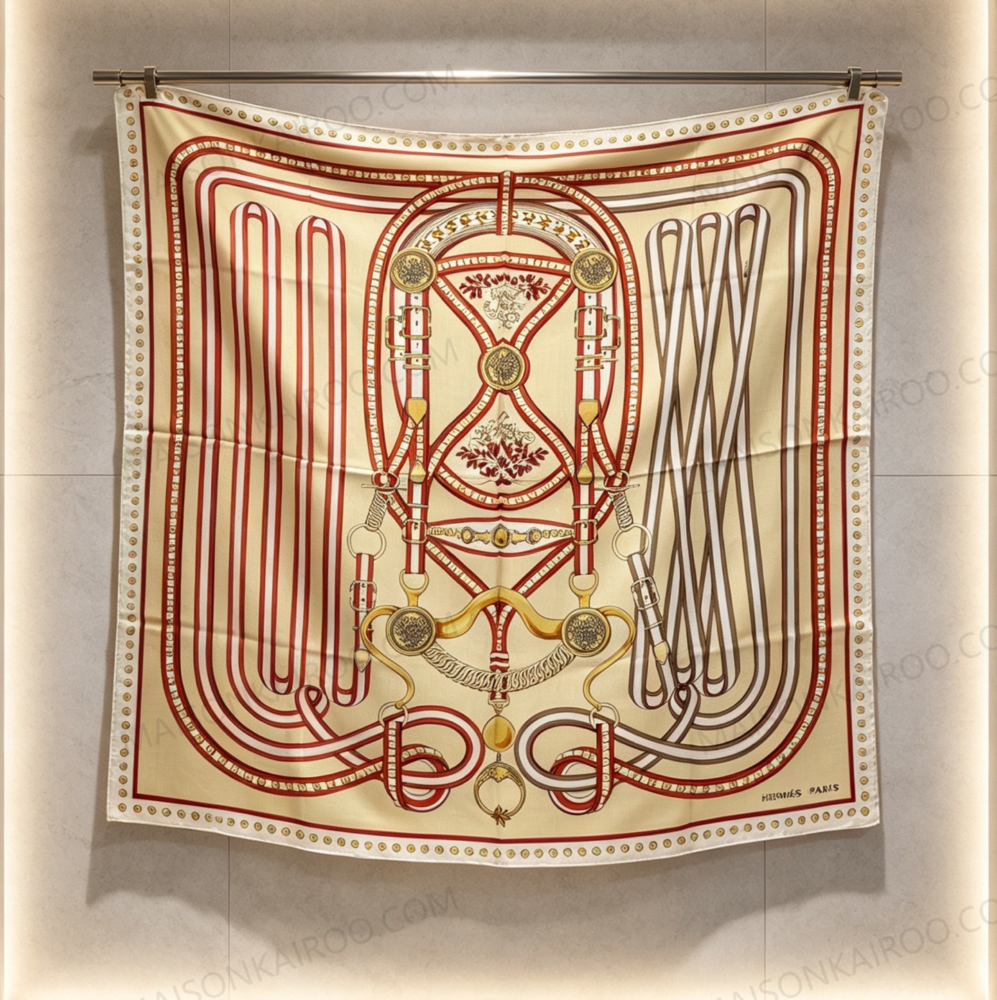 Hermes Equestrian Bridle 140 Silk‑Cashmere Shawl Scarf - KAIROO