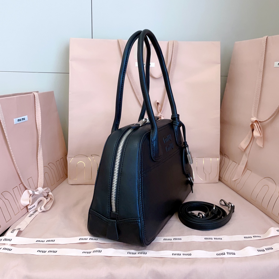 Miu Miu Black Vivant Leather bag 32cm 5BB199