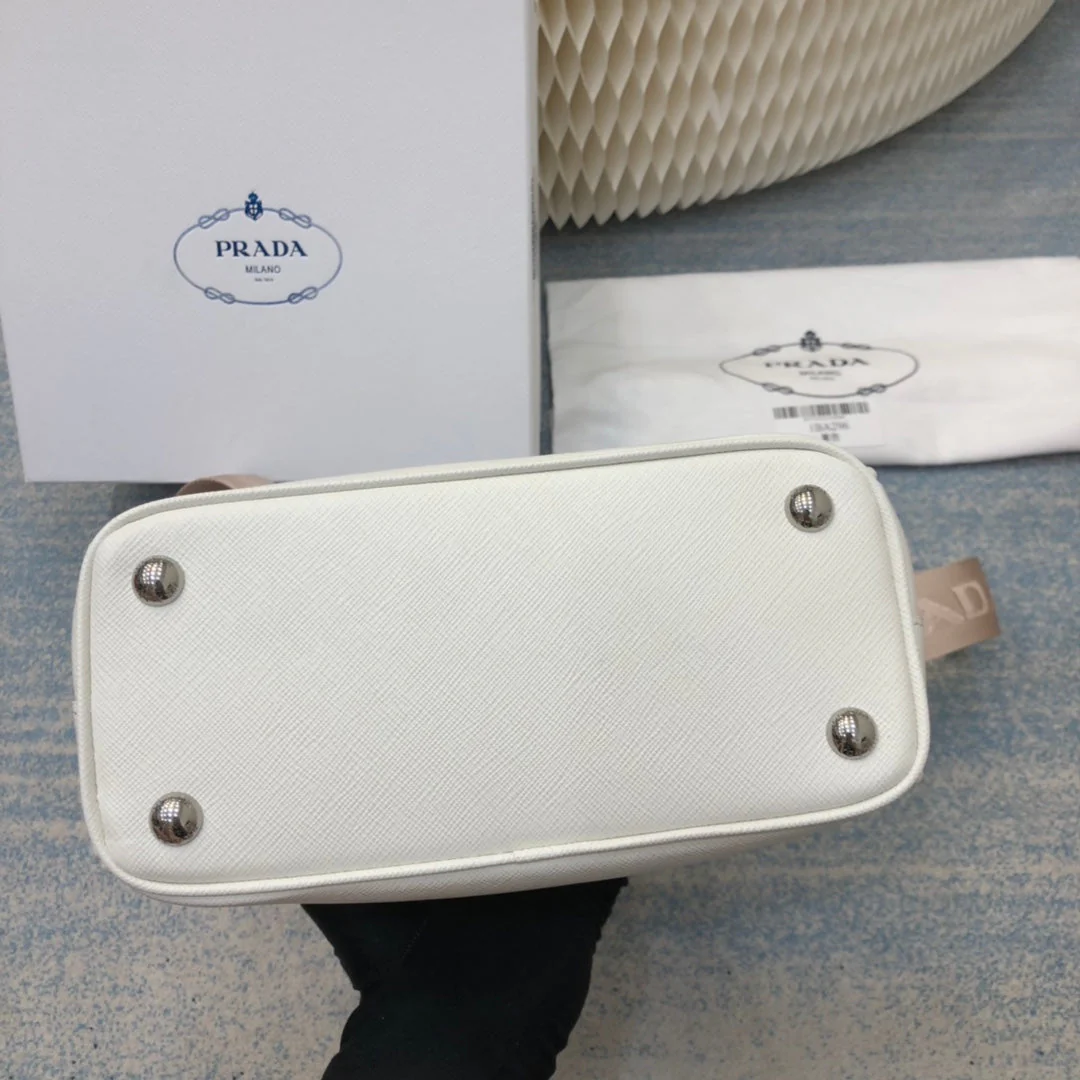 Prada MINI 23 BAG IN WHITE SAFFIANO LEATHER