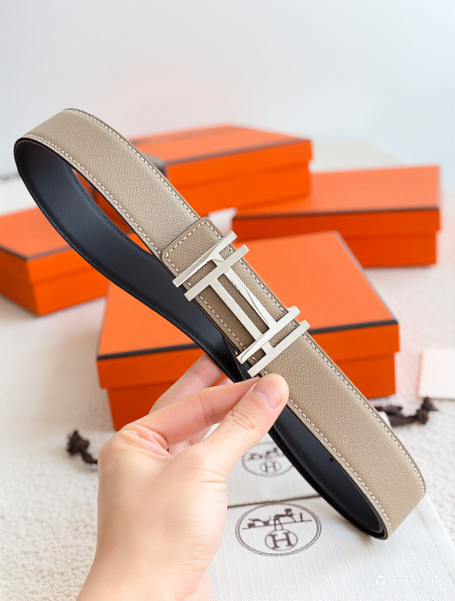 Hermes Hau Carre Reversible Leather Belt 32mm