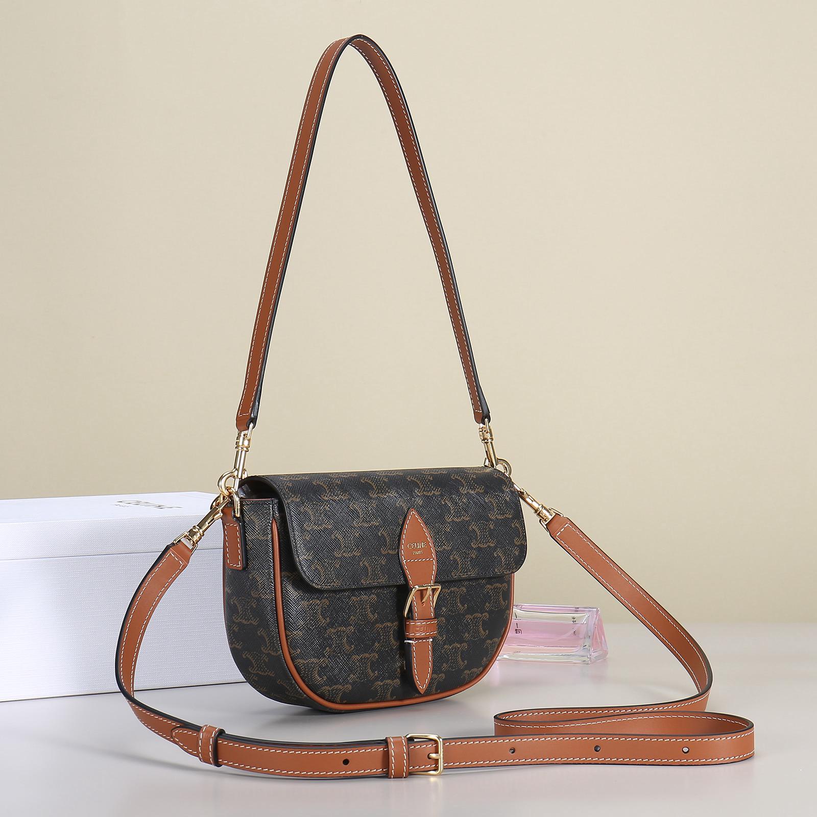 CELINE Folco Arc de Triomphe Monogram saddle bag