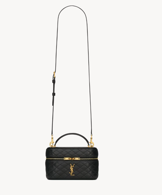 Saint Laurent Black Small Gaby Vanity Bag in Lambskin