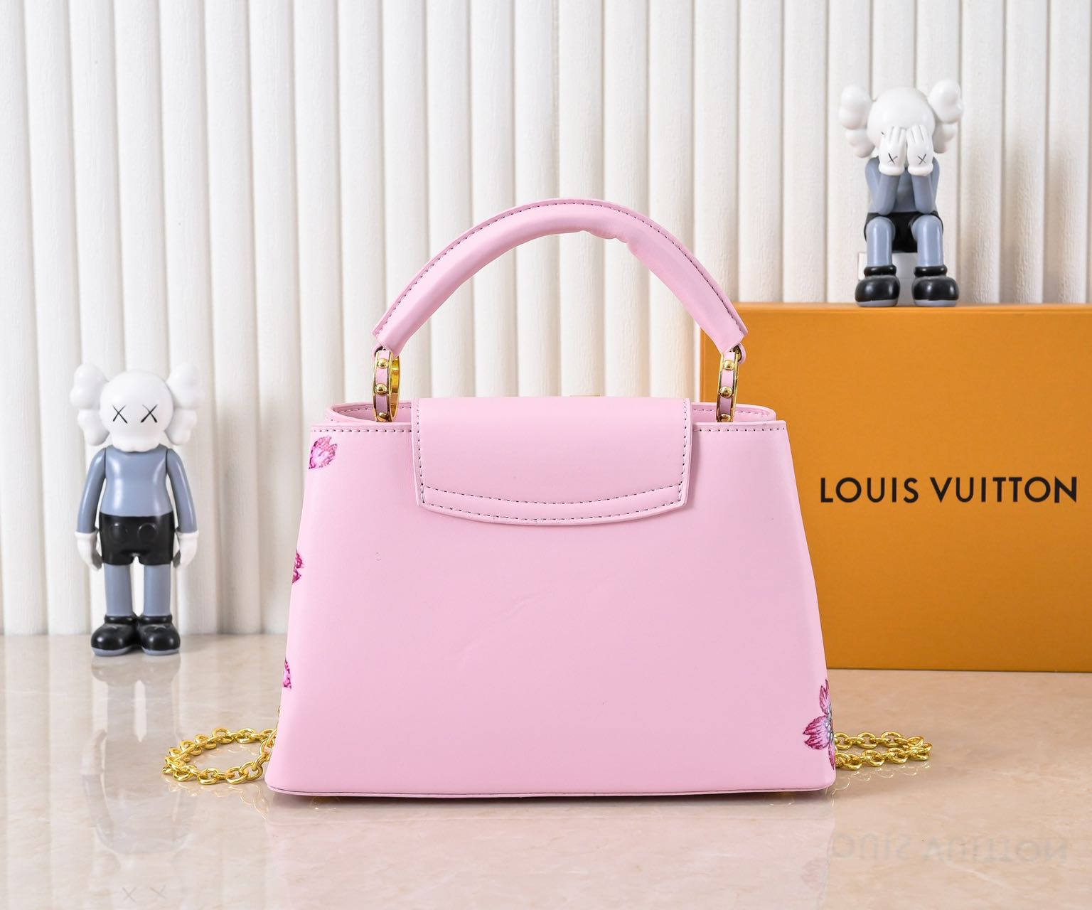 Louis Vuitton LV CAPUCINES Handbag Twist Pink Floral Handbag