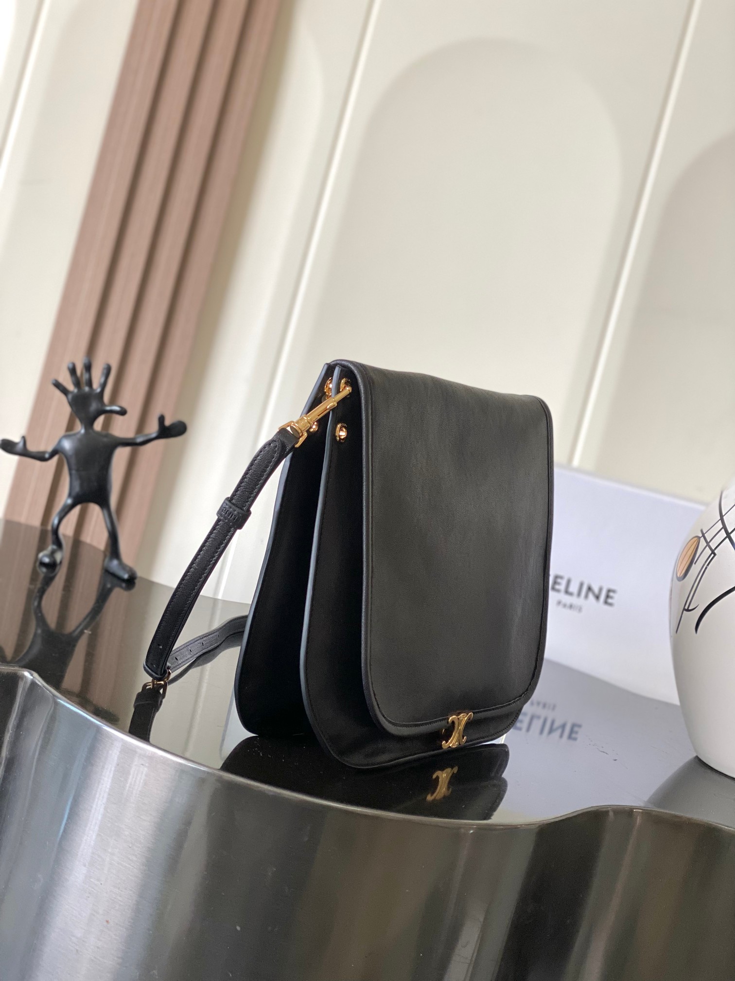 Celine Black Triomphe Besace Handbag