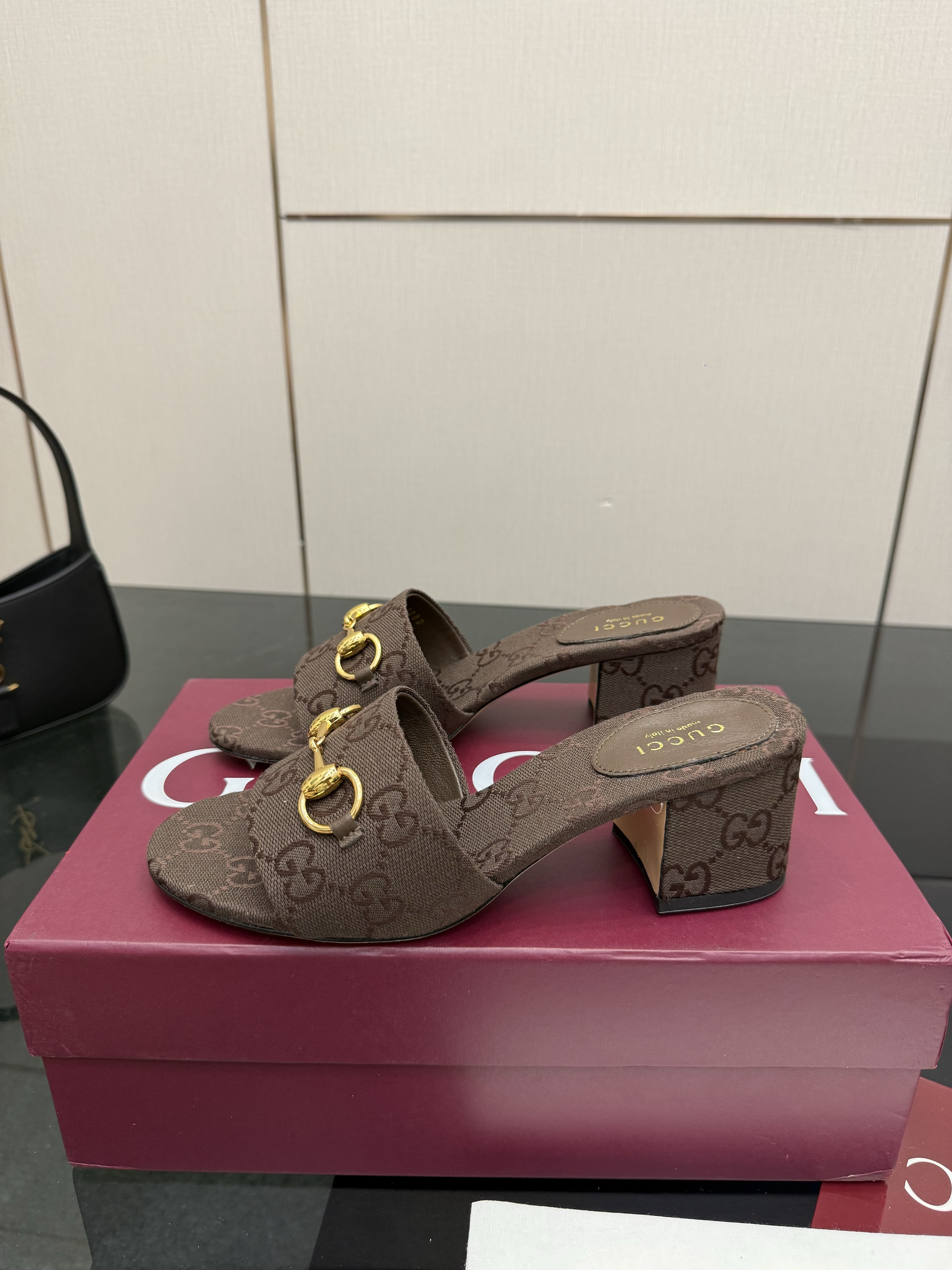 Women's Gucci Horsebit Heeled Slides