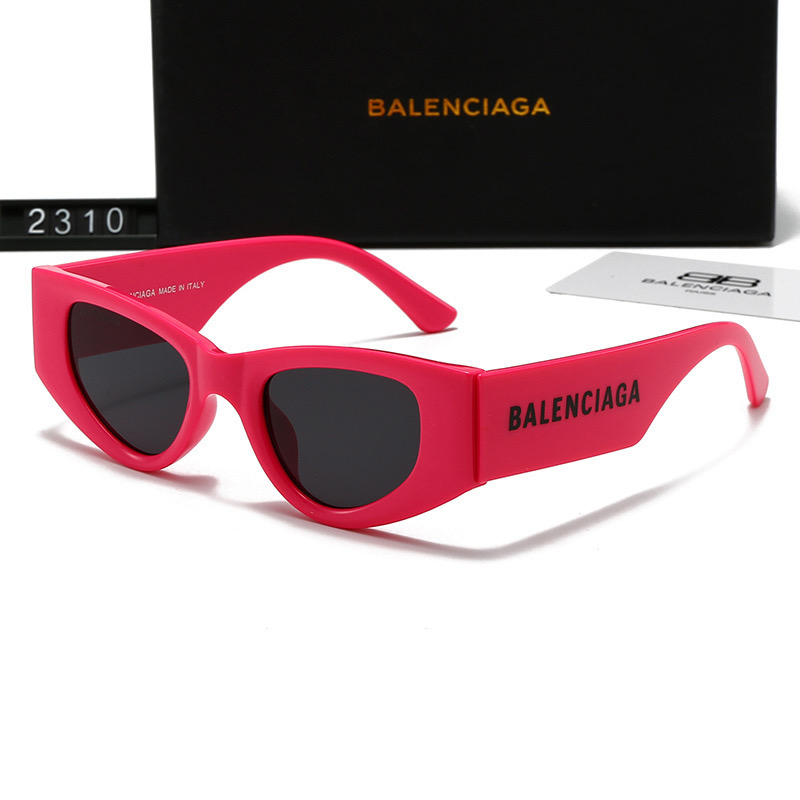 Balenciaga Logo Print Chunky Cat-Eye Everyday Rectangular Sunglasses Top quality - KAIROO