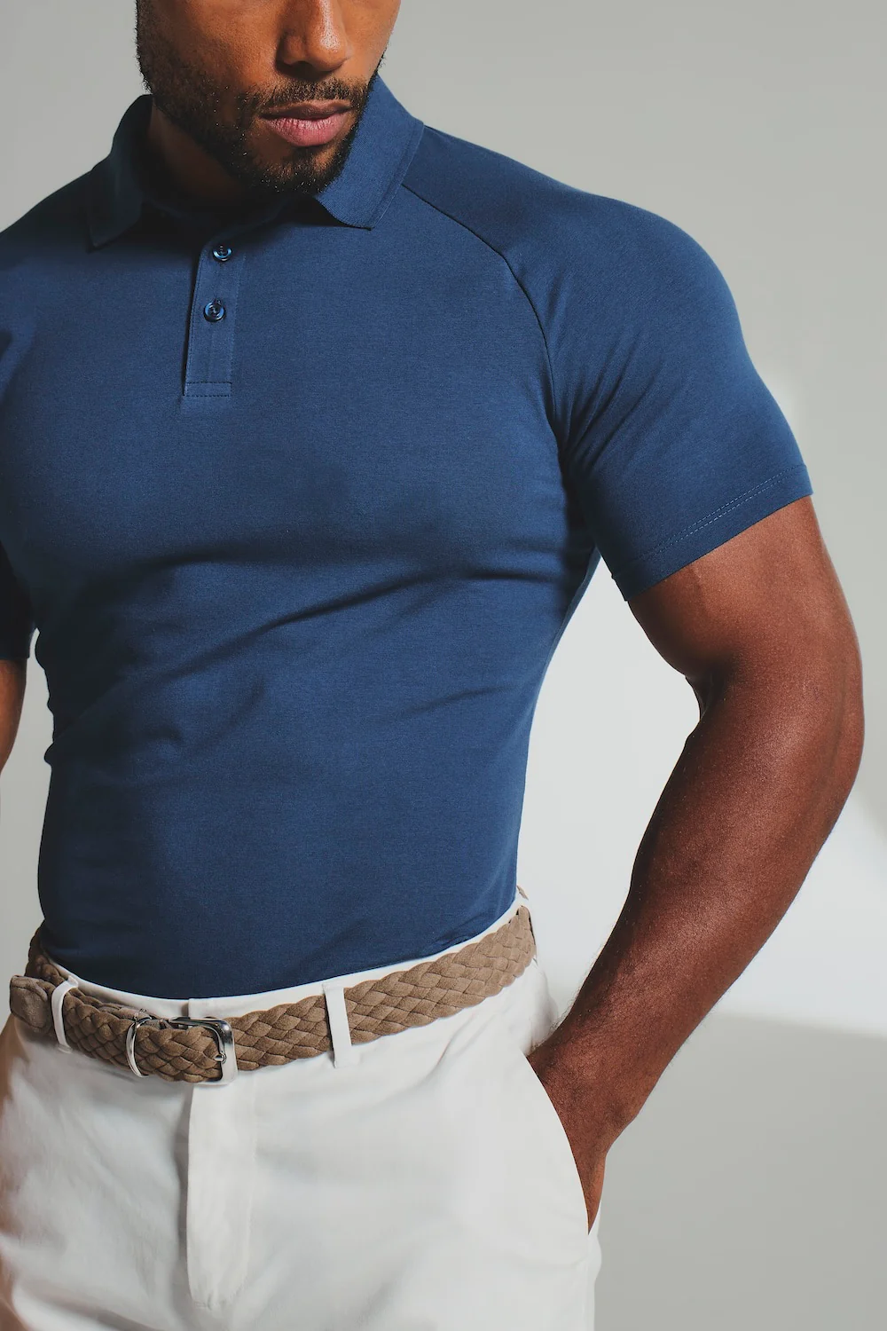 Athletic Fit Polo Shirt in Ink Blue