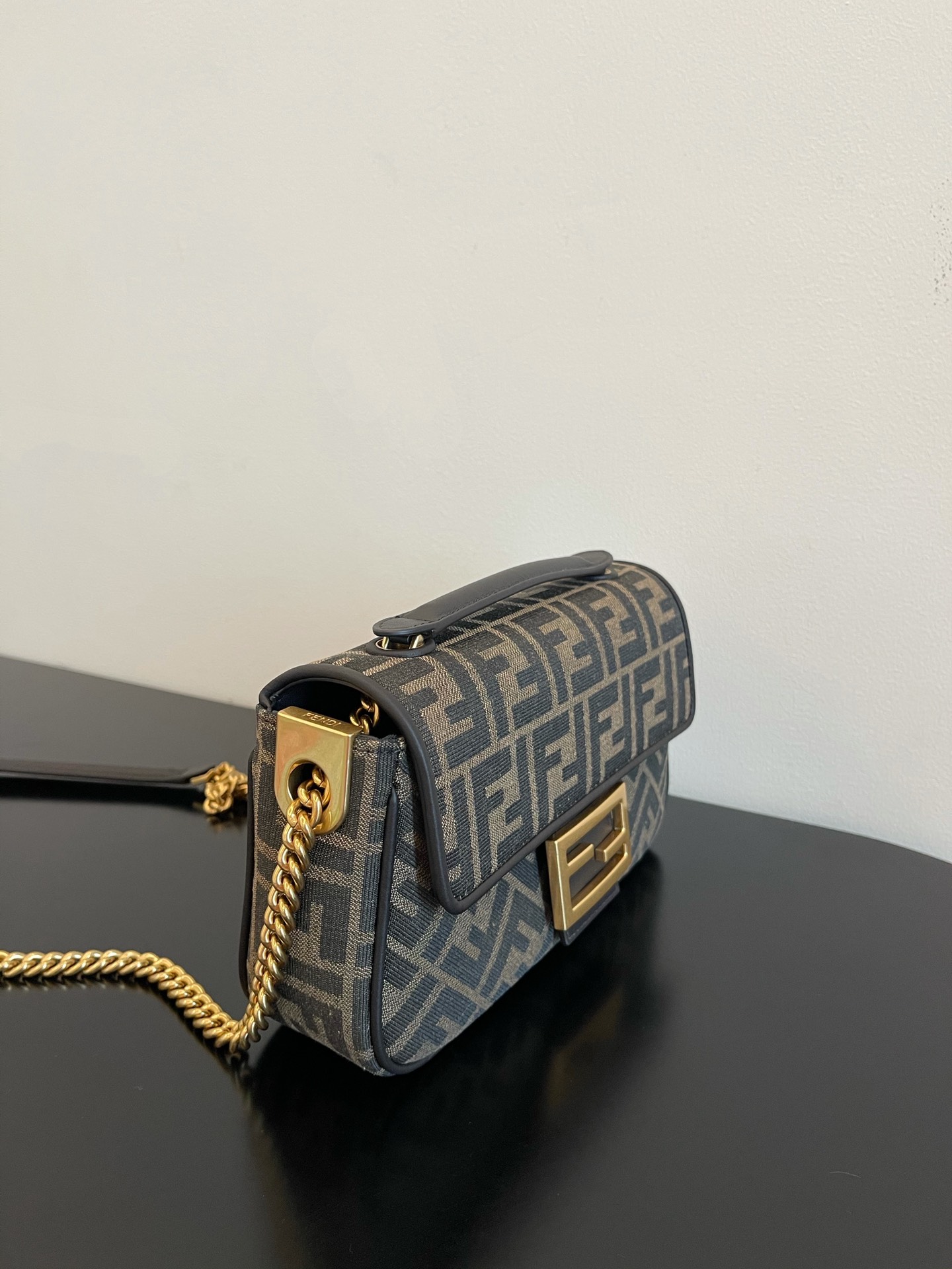Fendi Medium Baguette Chain FF canvas Bag