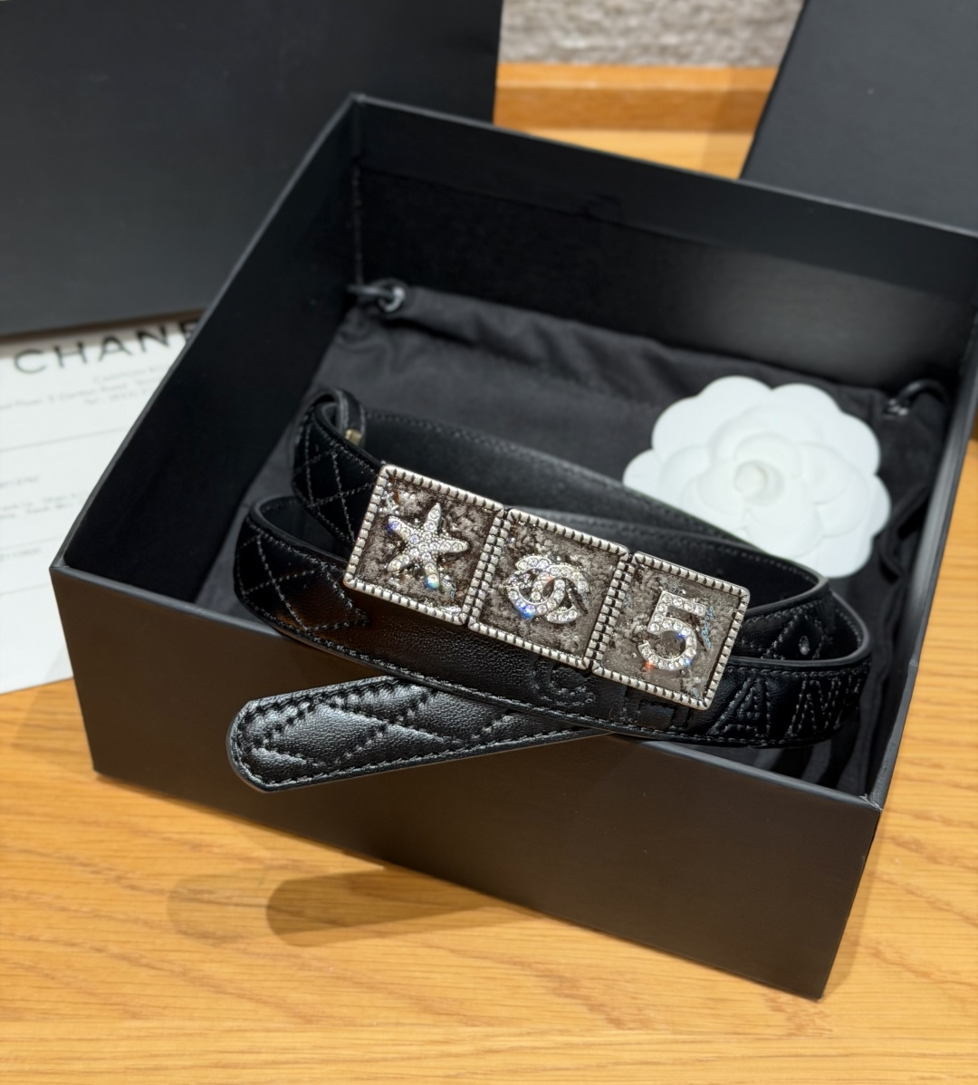 Chanel Quilted Lambskin Belt 20mm