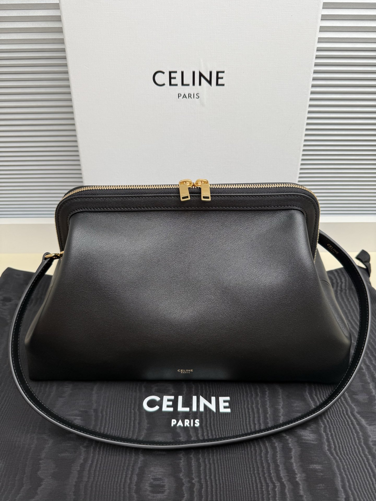 Celine Large Doctor's Pouch in Supple Calfskin- Black