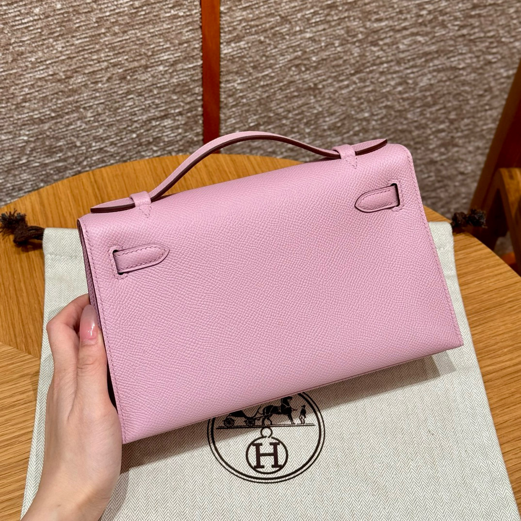 Hermes Mauve Sylvestre Epsom Kelly Pochette