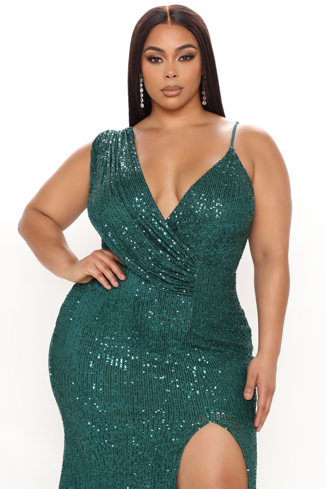 Brightest Star Sequin Maxi Dress - Emerald