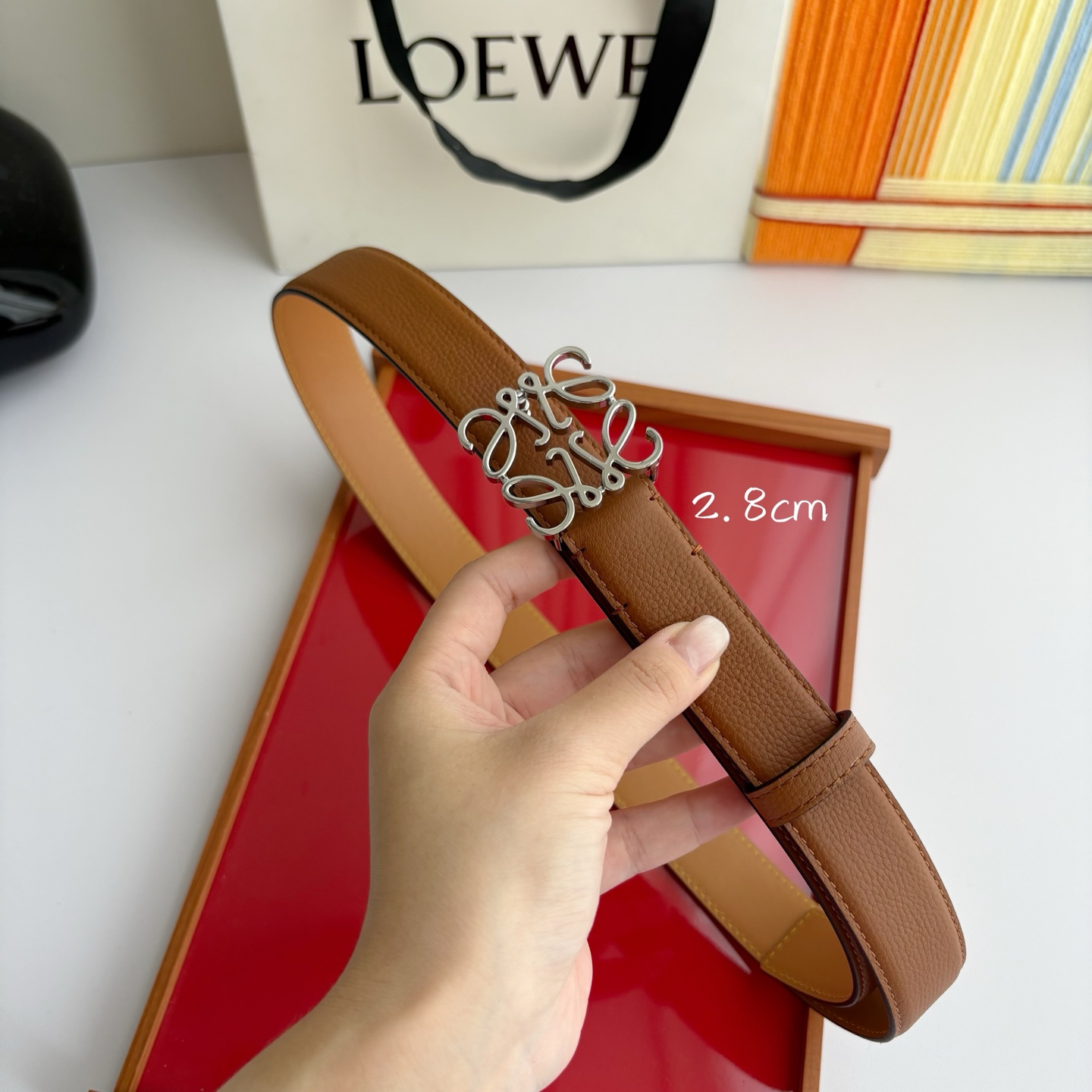 Loewe Anagram Leather Belt 2.8cm