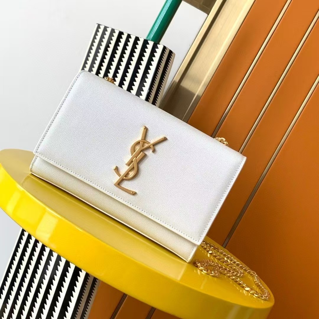 Saint Laurent YSL Small KATE bag in grained leather