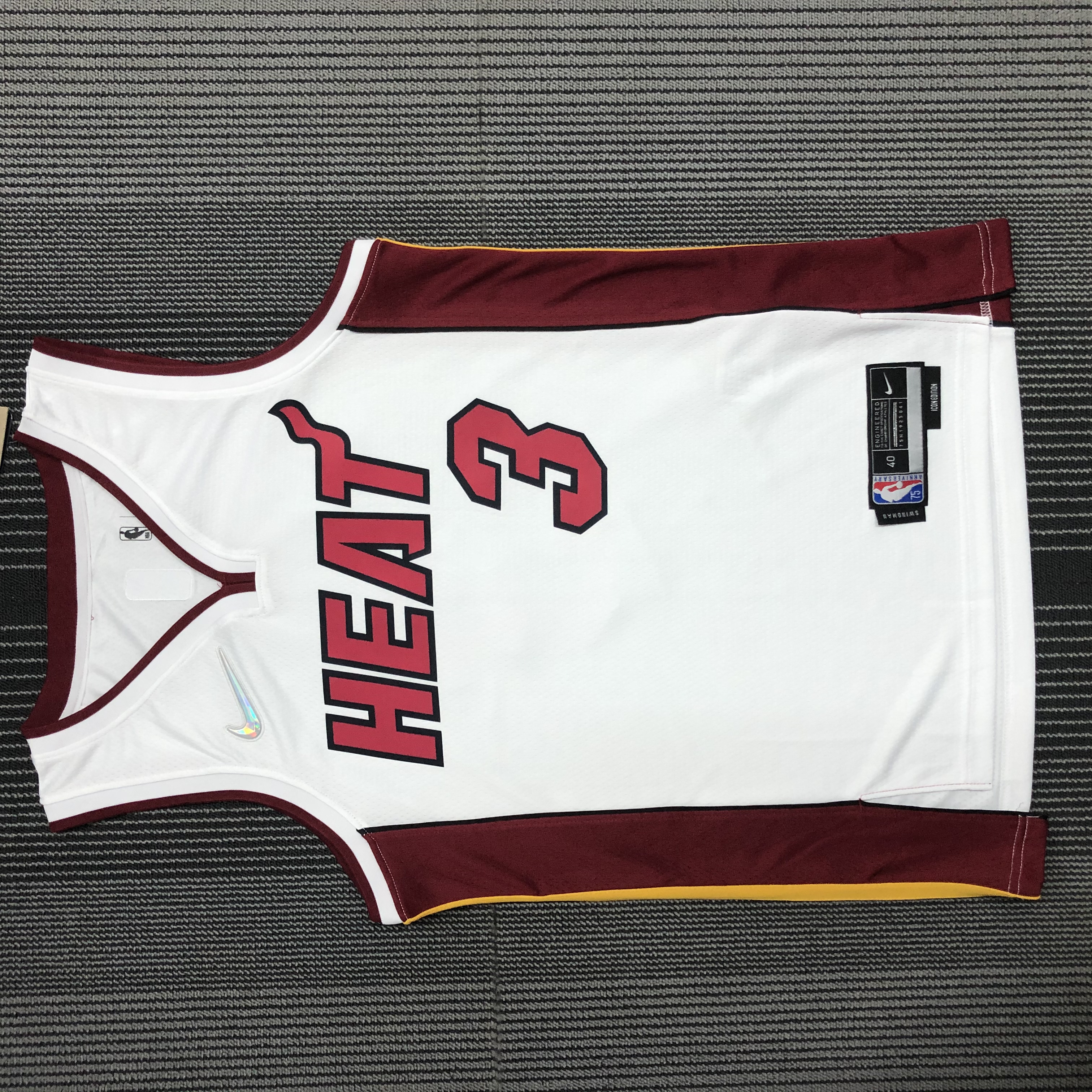 75TH anniversary  Miami Heat White  No.3 Wade