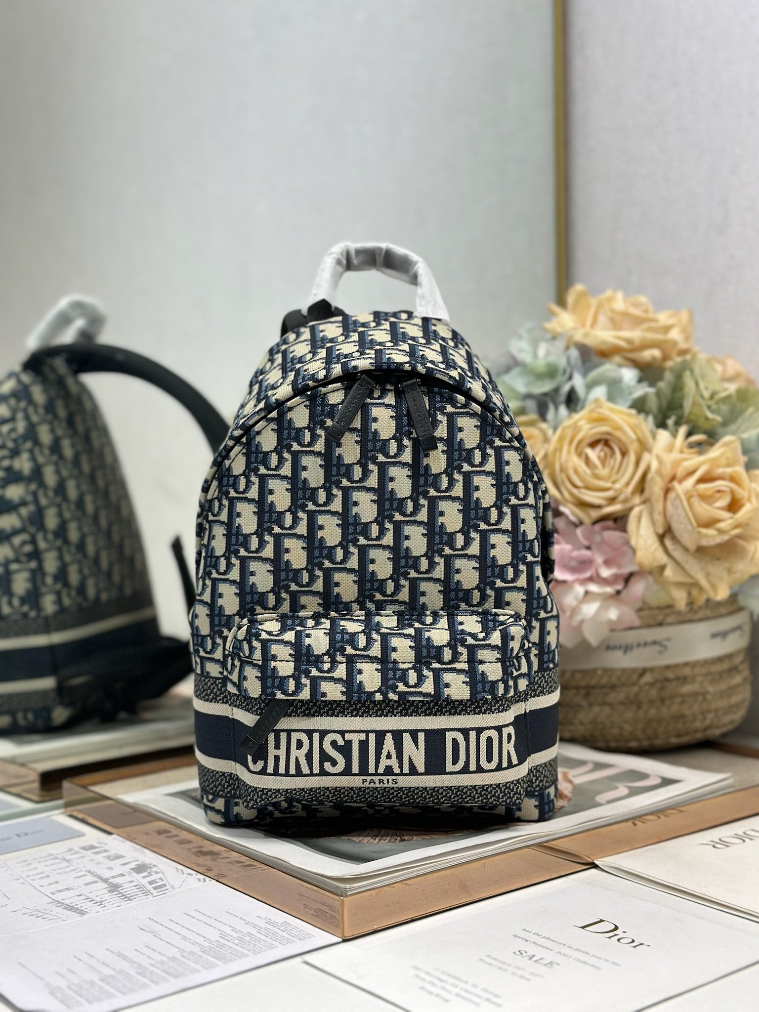 Dior Travel Small Backpack in Blue Oblique canvas