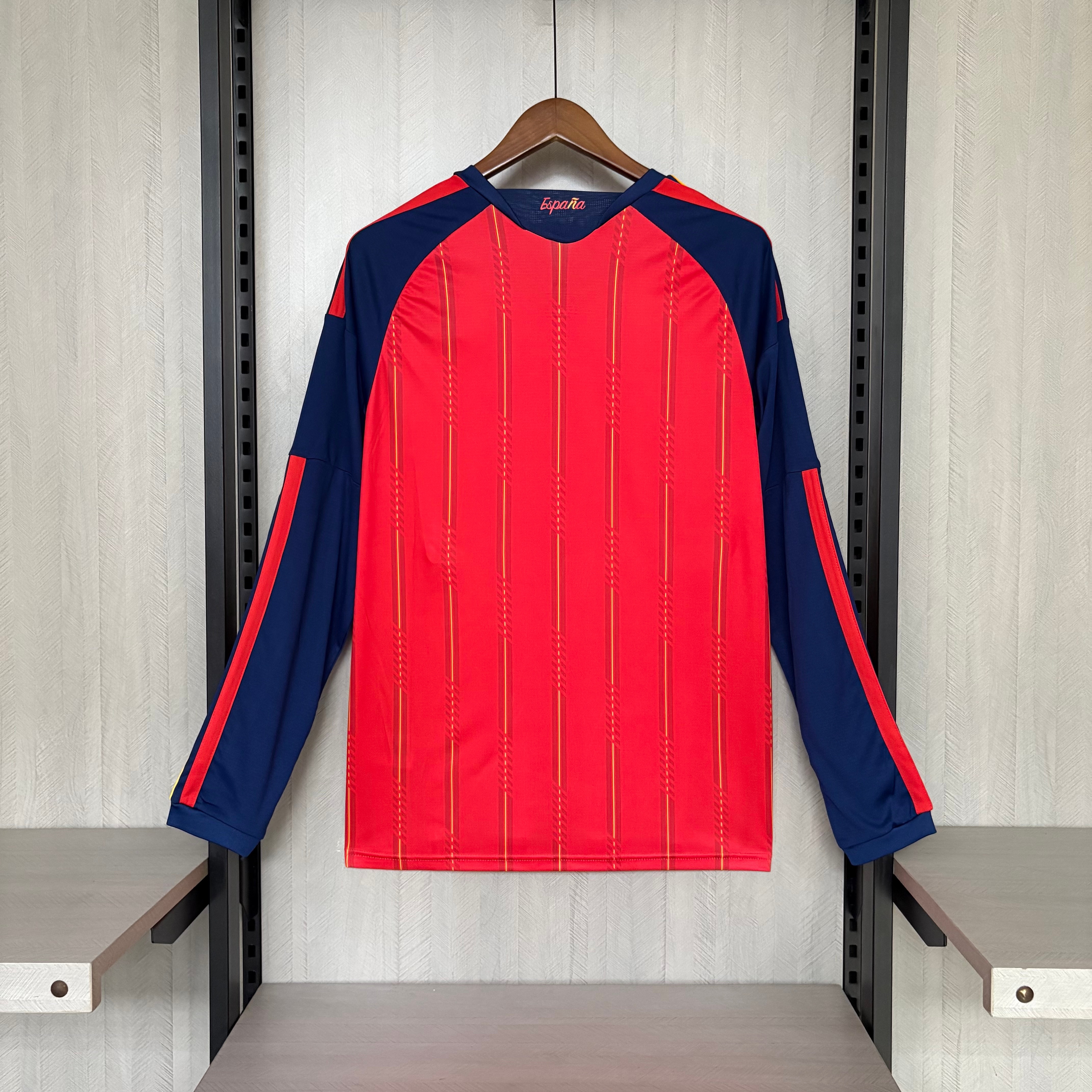 2026 Mens Spain World Cup Home Long Sleeve Jersey España  S-4XL