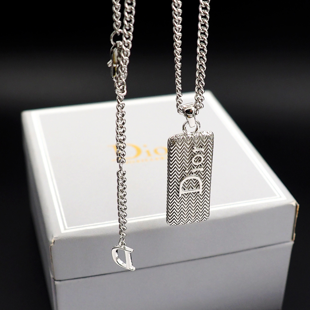 Dior Silver Ripple Necklace