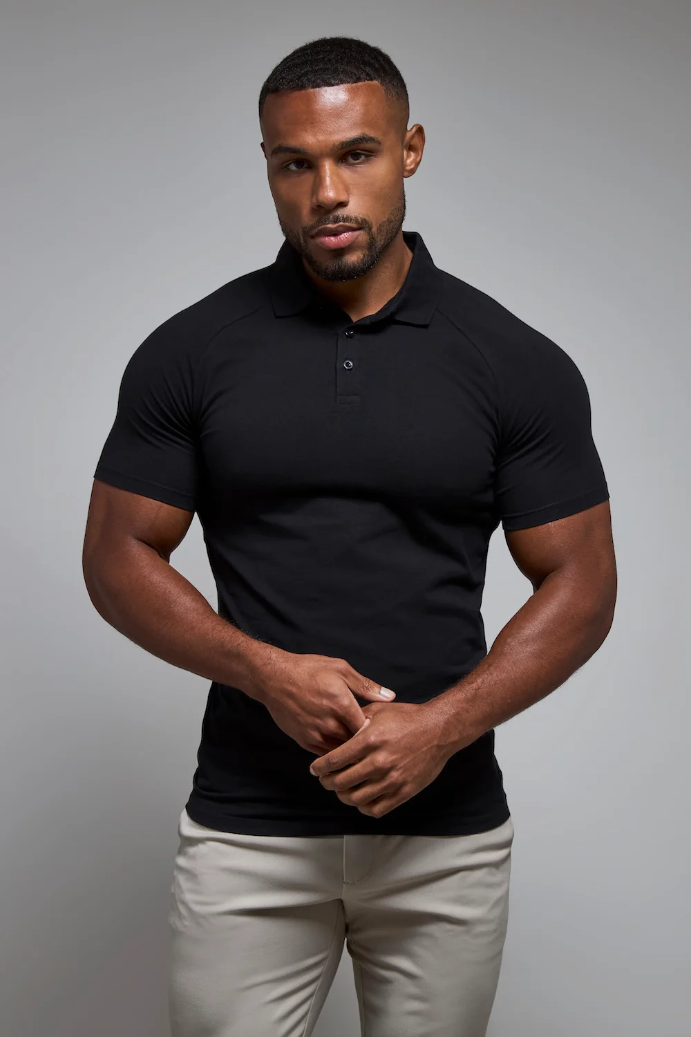 Athletic Fit Polo Shirt in Black