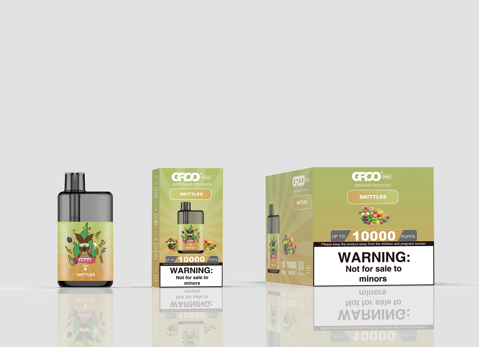 GROO MAX 10K Rechargeable Disposable Vape – Skittles - Vaba Vape-Shop
