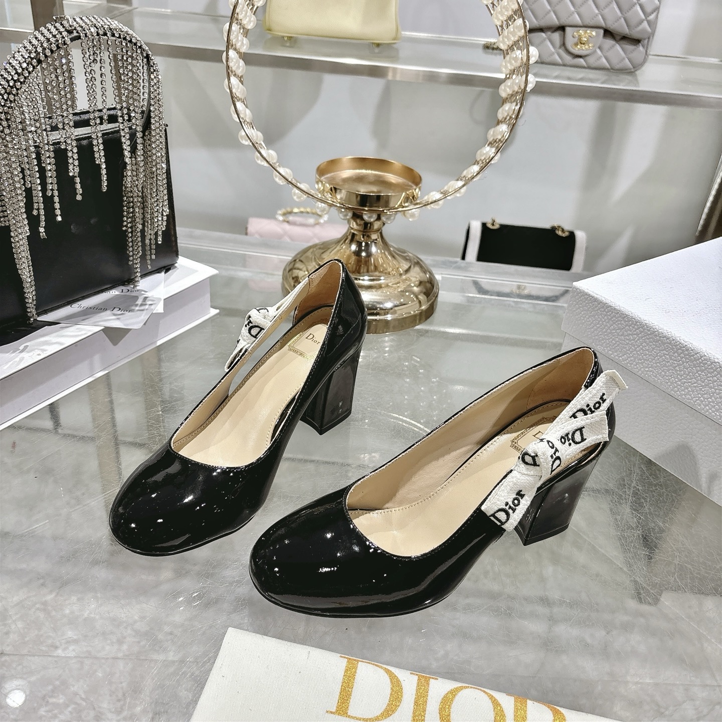 Dior Lolita Pump in Black Patent leather