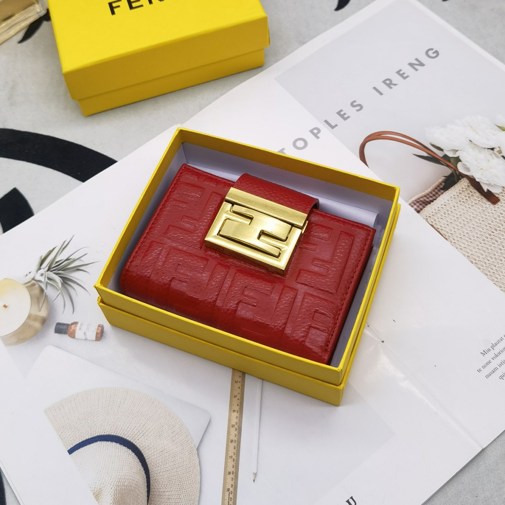 FENDI Lambskin leather Wallet card holder