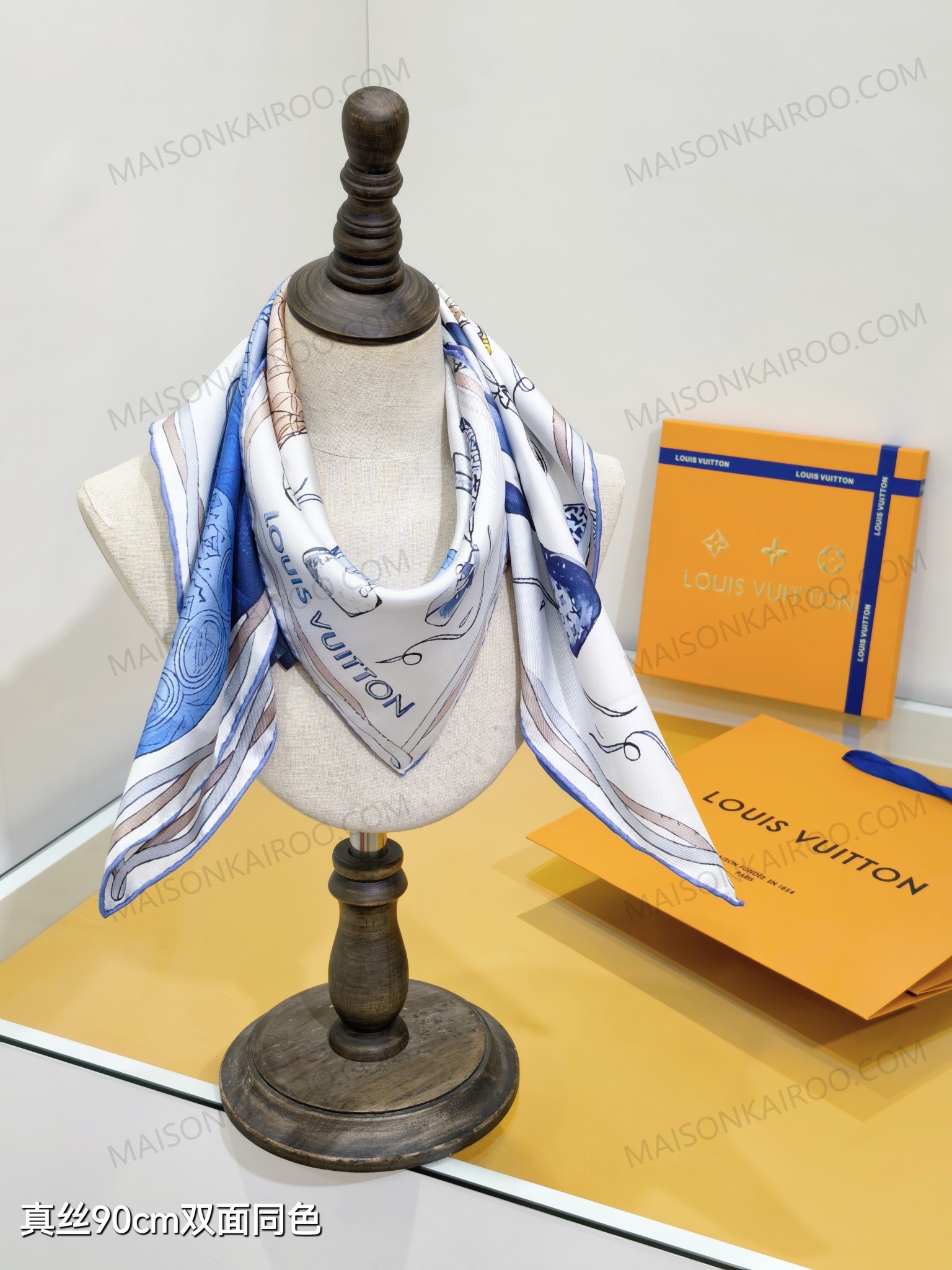 Louis Vuitton LV Up And Away Hot Air Balloon Square Scarf - KAIROO