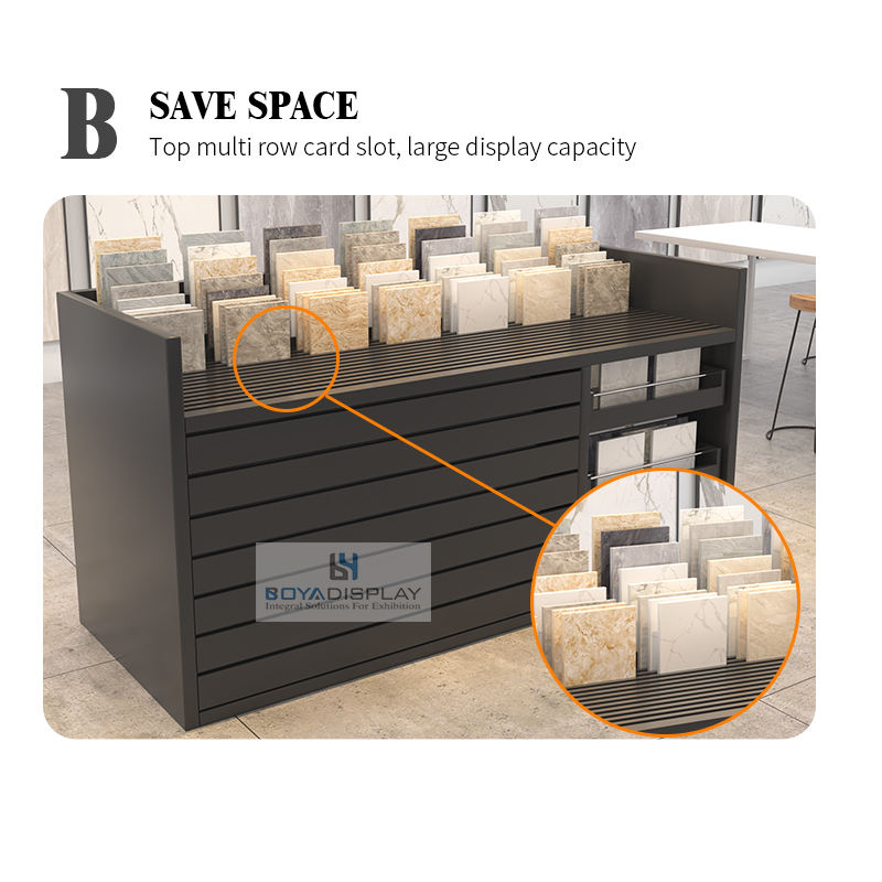 Factory Customized Standing Ceramic Tile Ground Tile Sample Displays Building Stone Marble Granite Combination Drawer Cabinet