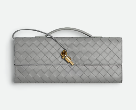 Botteg Andiamo Clutch Intrecciato leather in Sterling