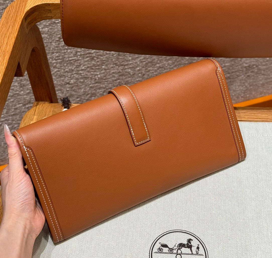Hermes Gold Swift Jige Elan Clutch