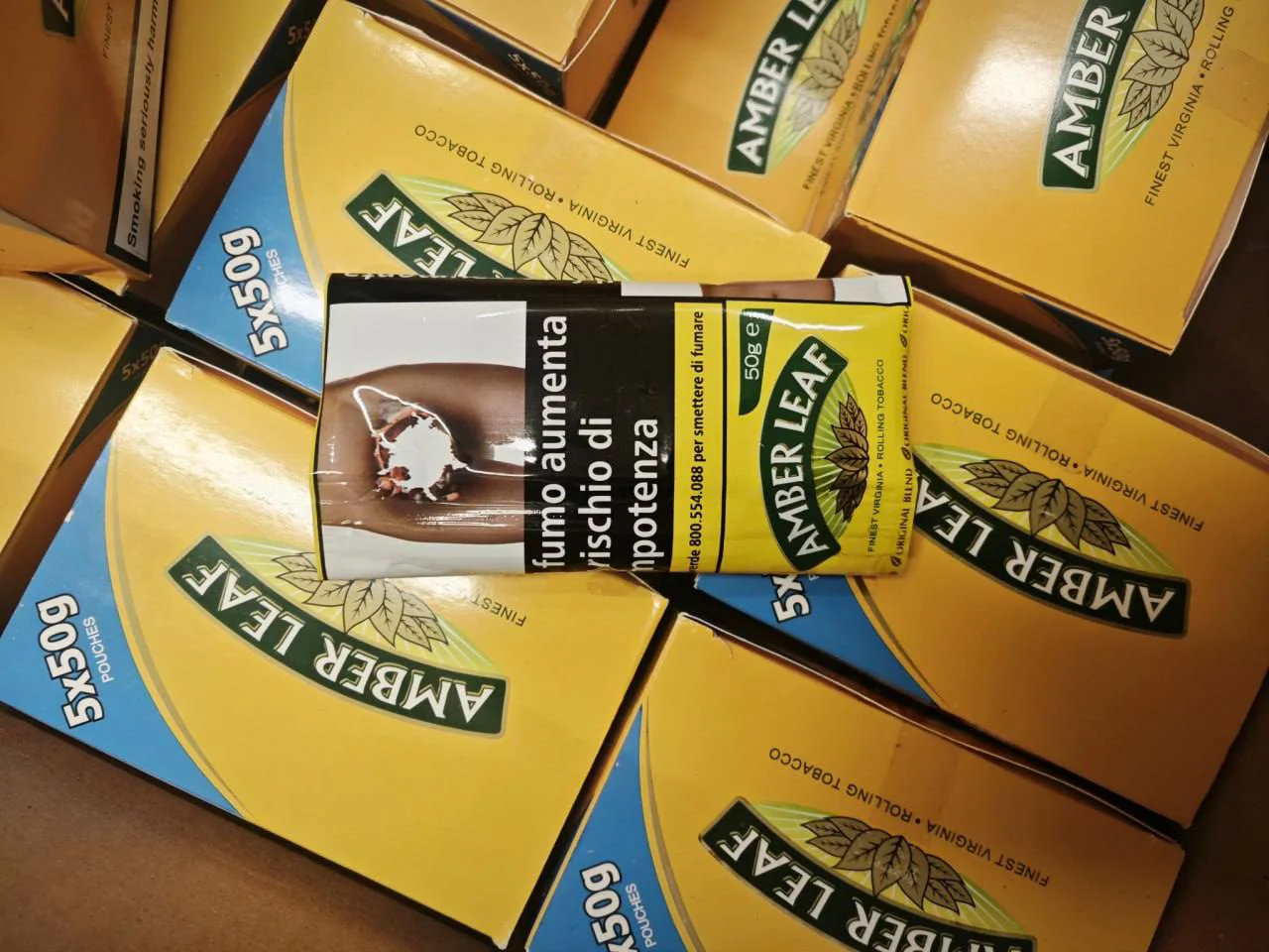 Amber Leaf Black Hand Rolling Tobacco (Original) 50G×5 Packs