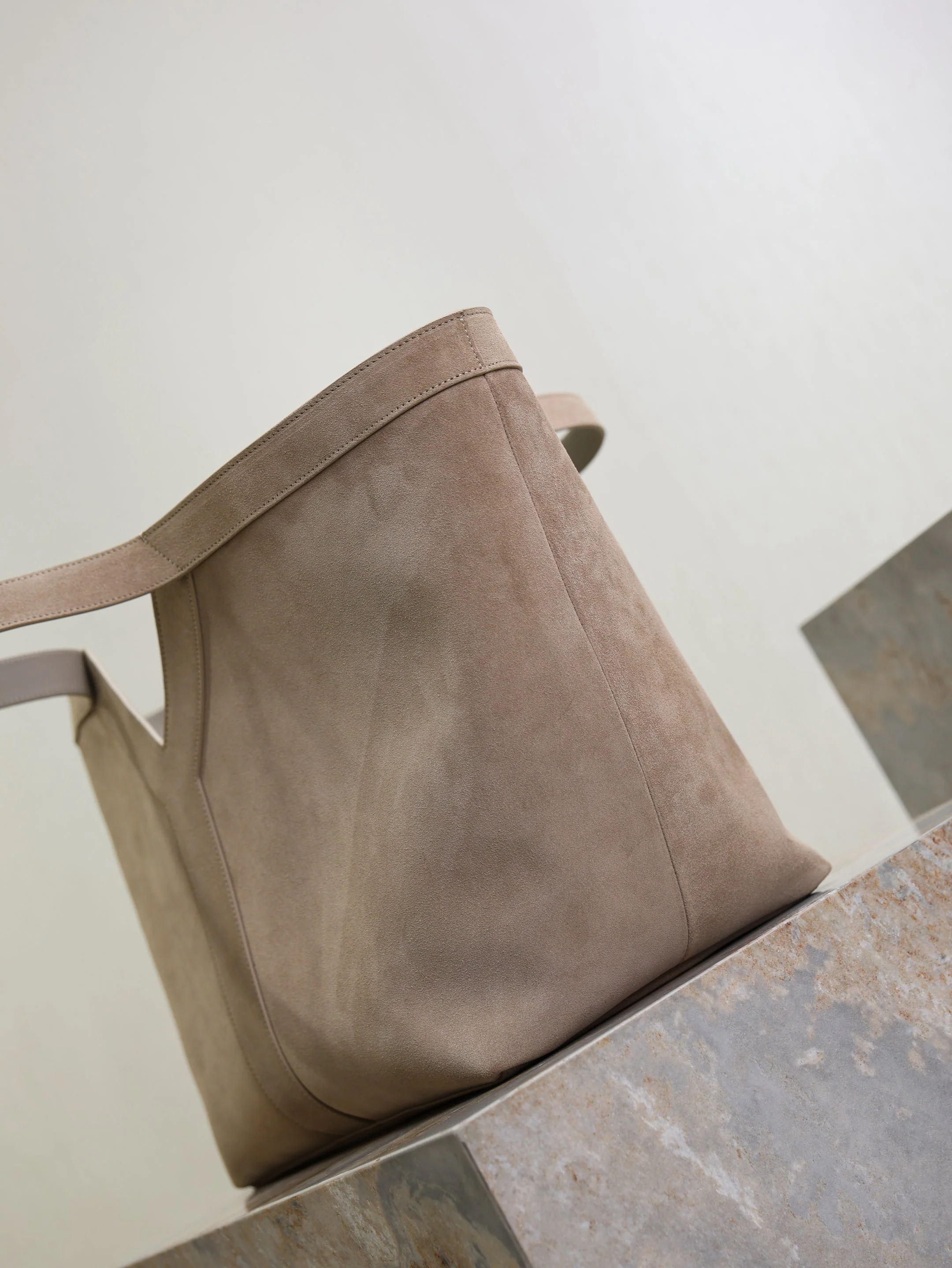 Saint Laurent YSL  Tote Bag Gray Suede