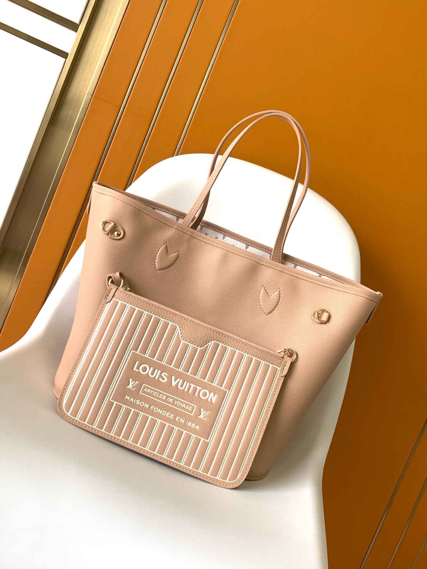Louis Vuitton LV Neverfull Inside Out BB&MM Nude Sand Cream Base Monogram Canvas Reversible Tote Bag - KAIROO