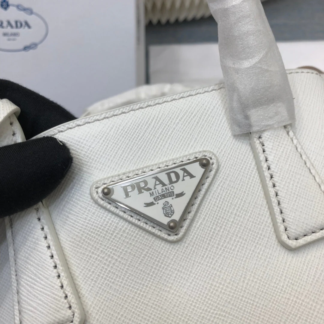 Prada MINI 23 BAG IN WHITE SAFFIANO LEATHER